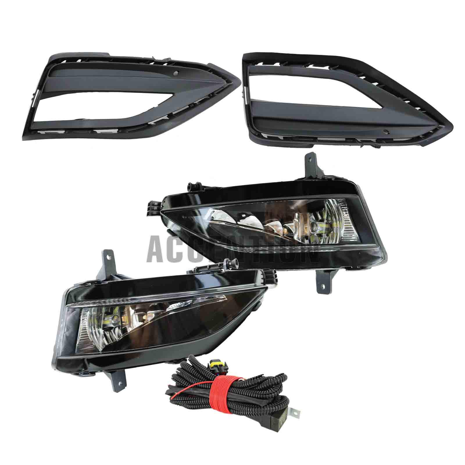 2019-2020 VW Jetta MK7 LED Fog Lights Kit - Front Bumper Fog Lamp with Grille & Wiring Harness | Weatherproof Car Styling Accessories for Night Driving & Bad Weather Conditions