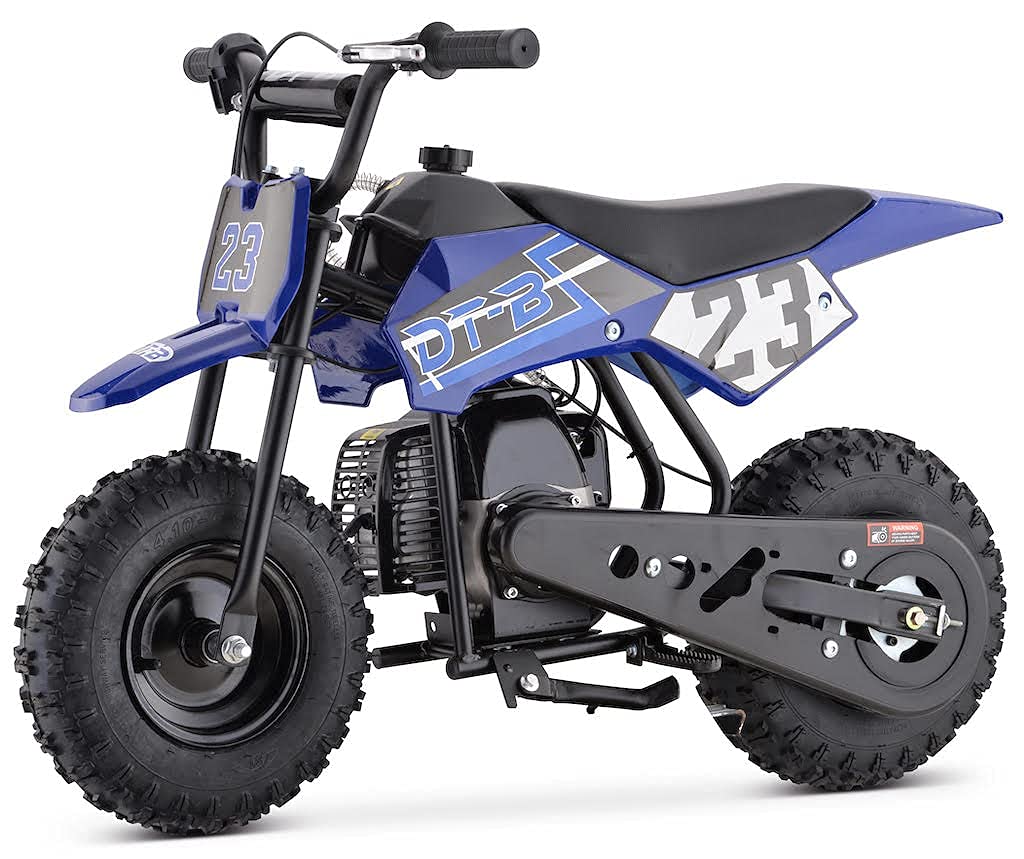 Best 50cc Kids Dirt Bike - Blue 2-Stroke Gas Pit Bike for Boys & Girls | Perfect for Off-Road Trails, Backyard Riding & Motocross Training
