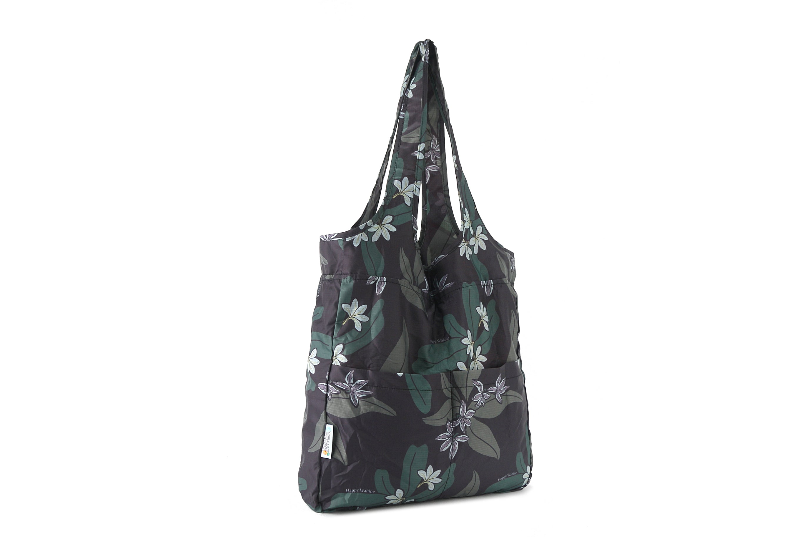 Foldable Travel Bag - Jacqueline Naupaka Grey Tote for Women | Lightweight & Water-Resistant | Perfect for Shopping, Beach, Gym & Daily Use