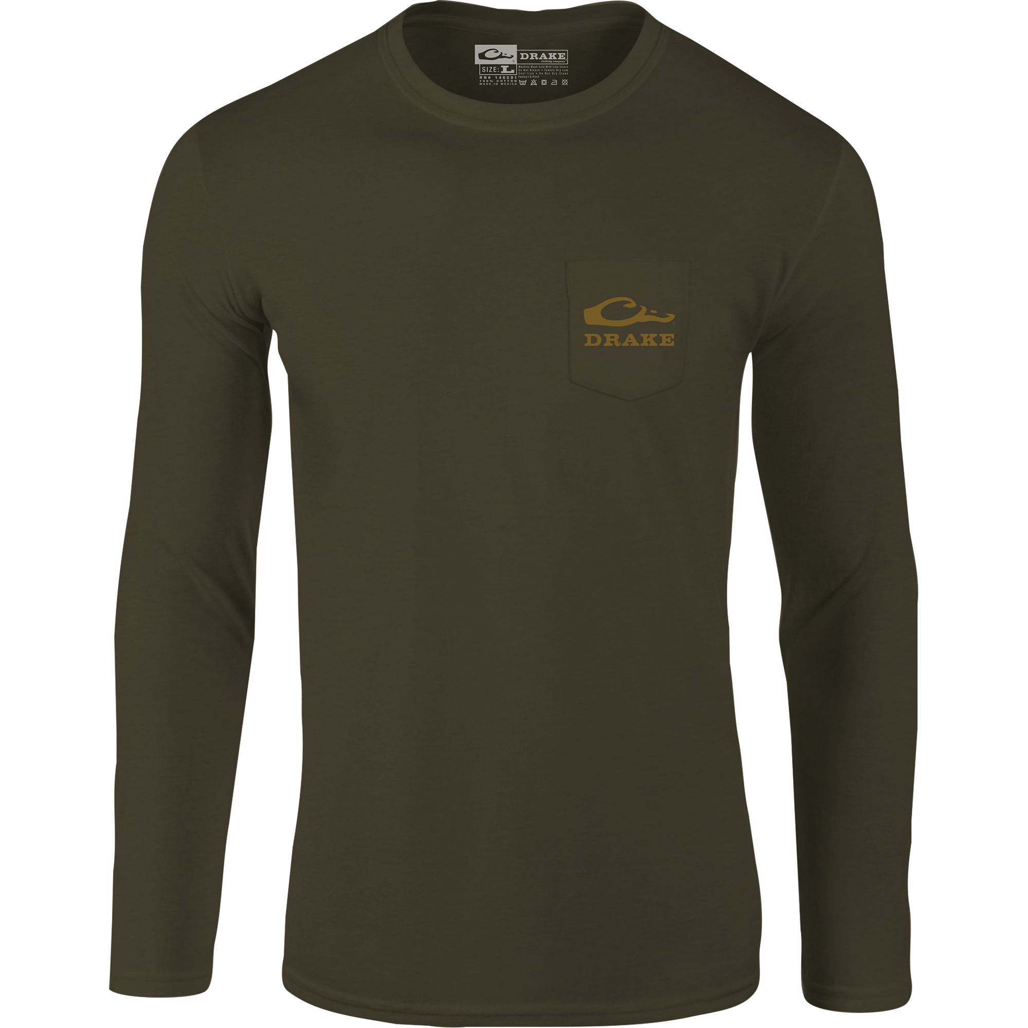 Circle Mallard Long Sleeve T-Shirt for Men - Soft Cotton Casual Shirt with Duck Print - Perfect for Outdoor Activities, Hiking, and Everyday Wear