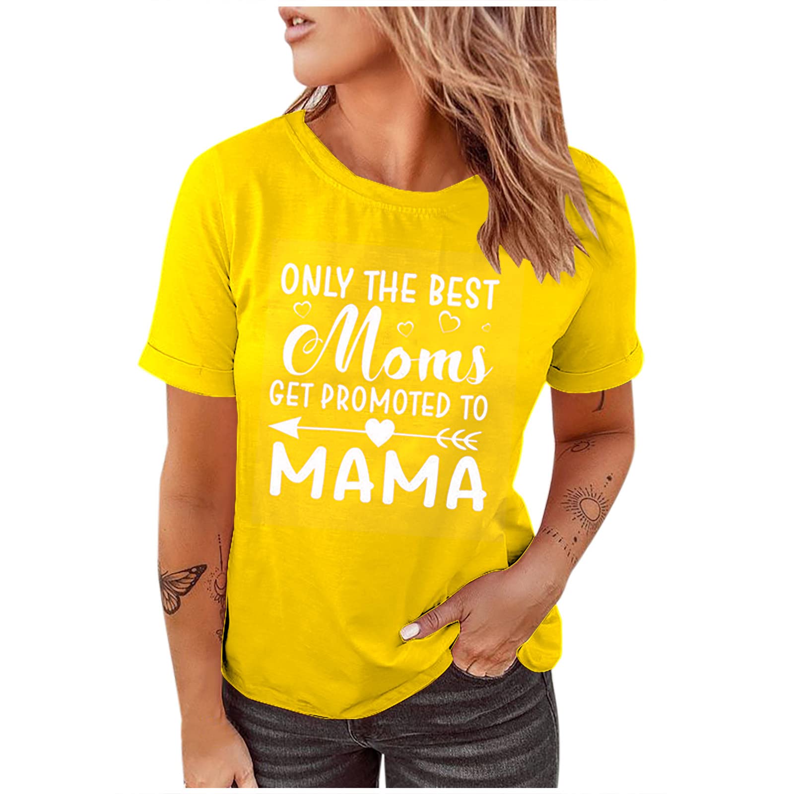 Women's Summer T-Shirts - Funny Letter Print Short Sleeve Casual Blouse | Cute Loose Fit Top for Beach, Travel & Everyday Wear