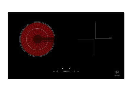 EF HB IV 2734 A 70CM Built-in Combi Hob & EFCH 9204T BK 90CM Stainless Steel Cooker Hood Set - Perfect for Modern Kitchen, Restaurant & Home Cooking