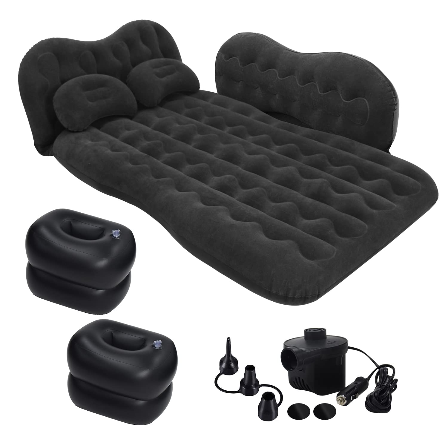 Grassman Inflatable Car Air Mattress for SUV - Portable Travel Bed with Built-in Pillows & Air Pump - Perfect for Road Trips, Camping, and Outdoor Adventures