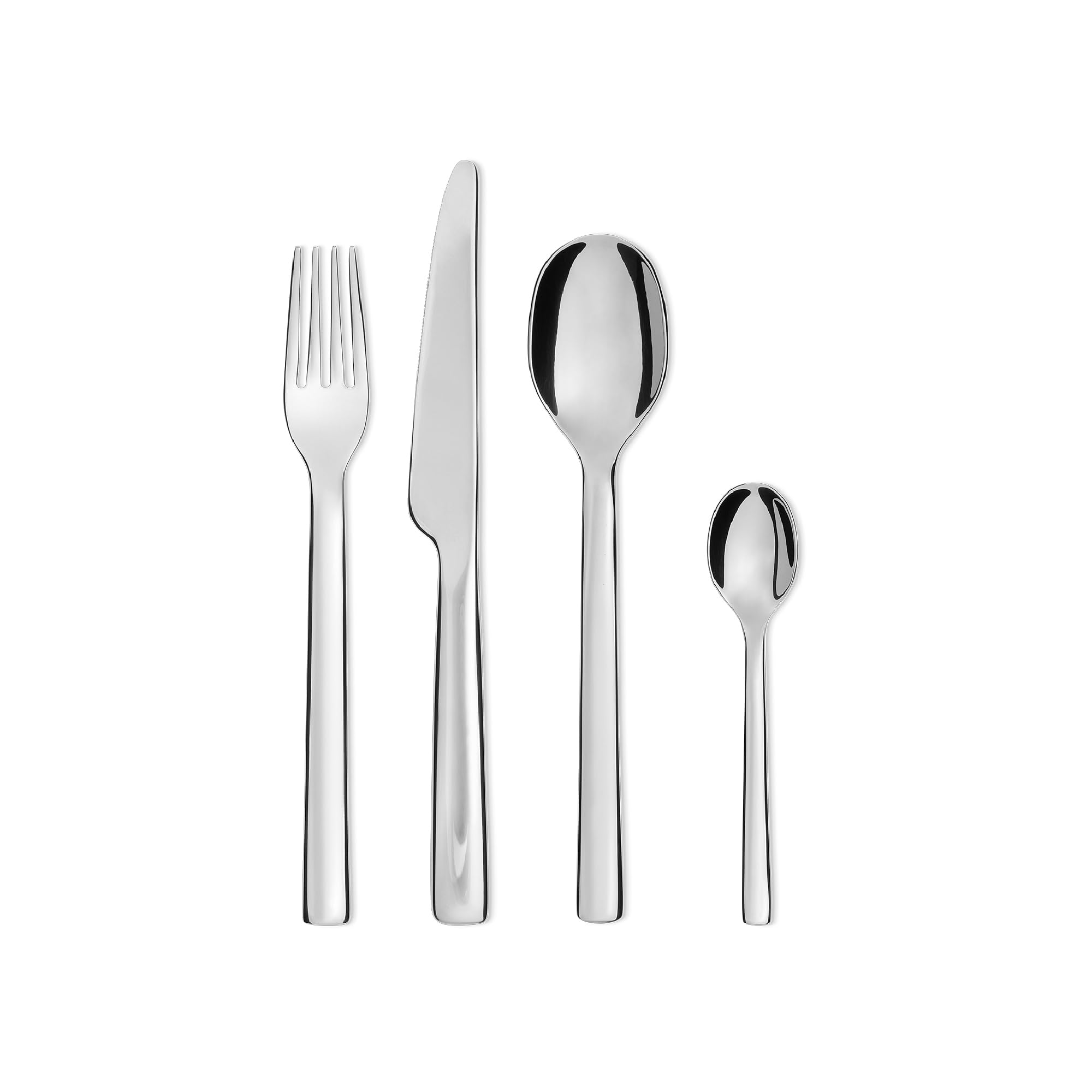 Alessi Ovale 24-Piece Stainless Steel Cutlery Set - Premium Silver Flatware for Fine Dining, Dinner Parties & Elegant Table Settings