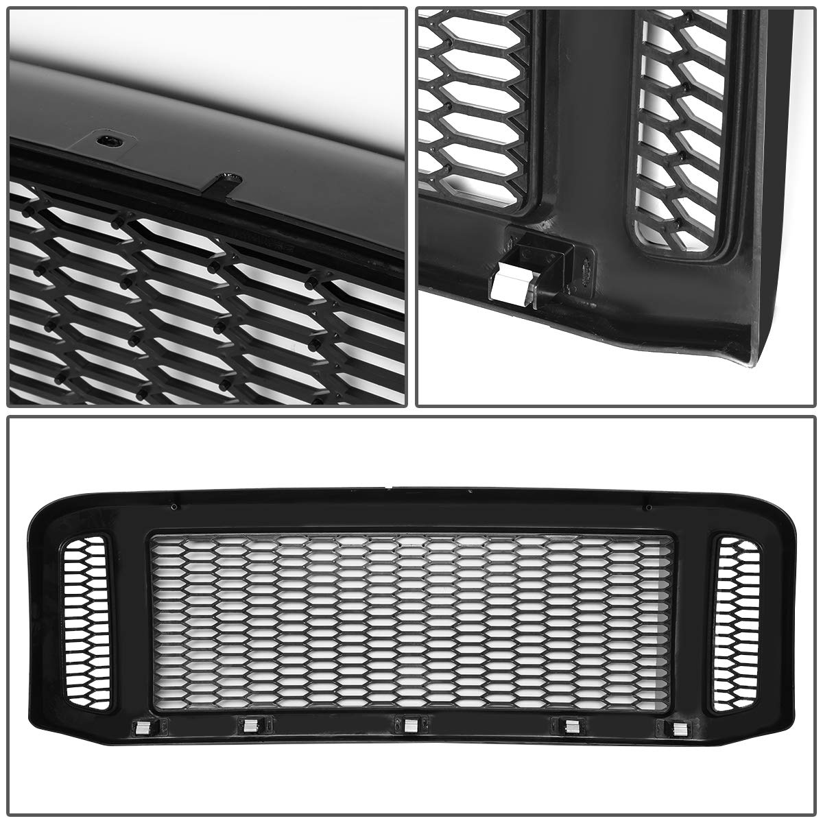 3D LED DRL Headlights & Grille Set for Ford F250-F550 05-07 - Black for Off-Road & Custom Builds
