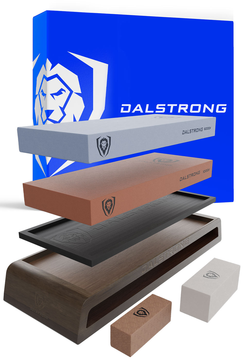 Premium Whetstone Sharpening Kit - #1000/#6000 Grit with Nagura Stone & Rust Eraser - Professional Knife Sharpener for Kitchen, Hunting & Outdoor Tools - Dalstrong ©