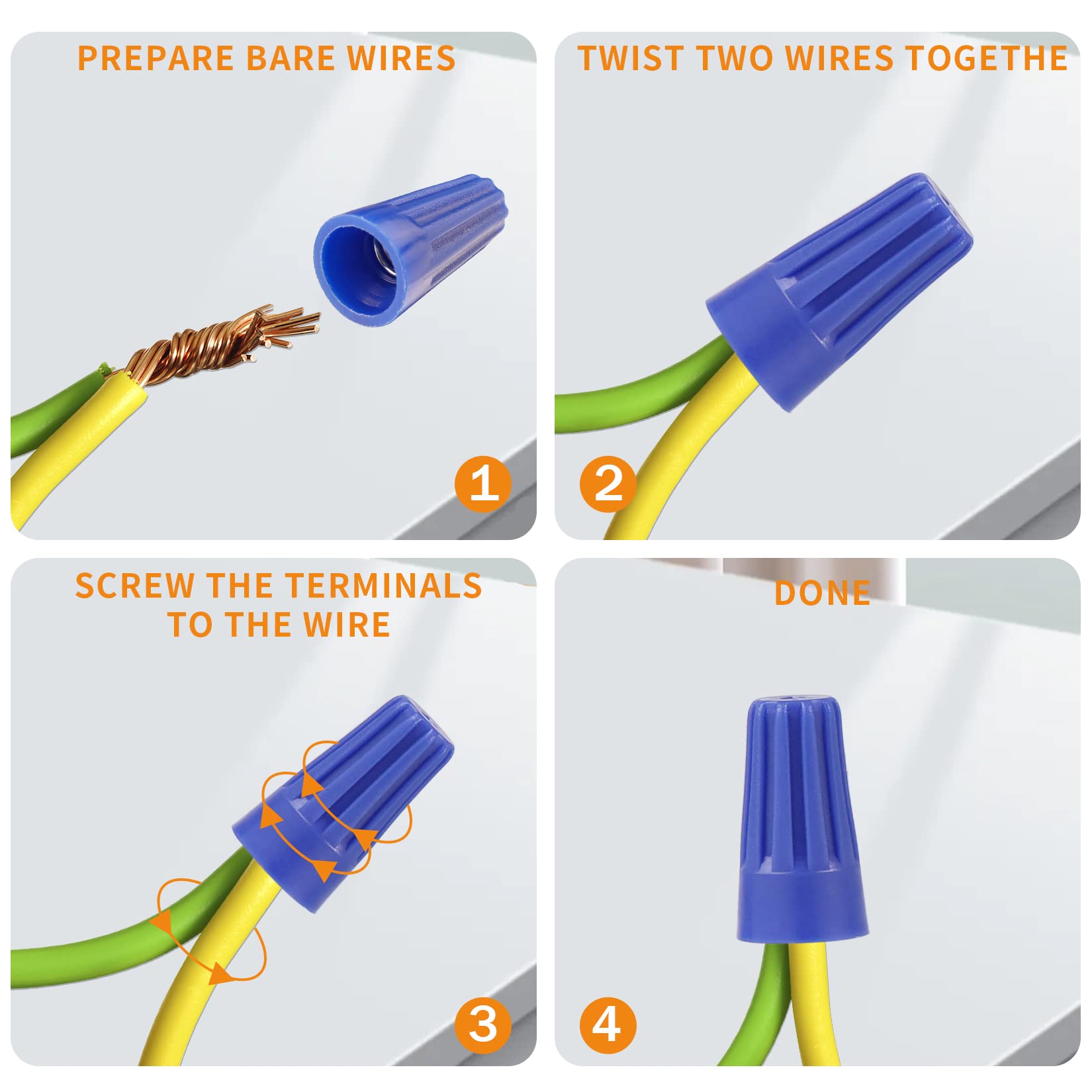 3200 PCS Wire Connectors - Electrical Wire Caps & Wire Nuts for Quick Secure Connections - Ideal for Home Wiring, Electrical Projects & DIY Repairs