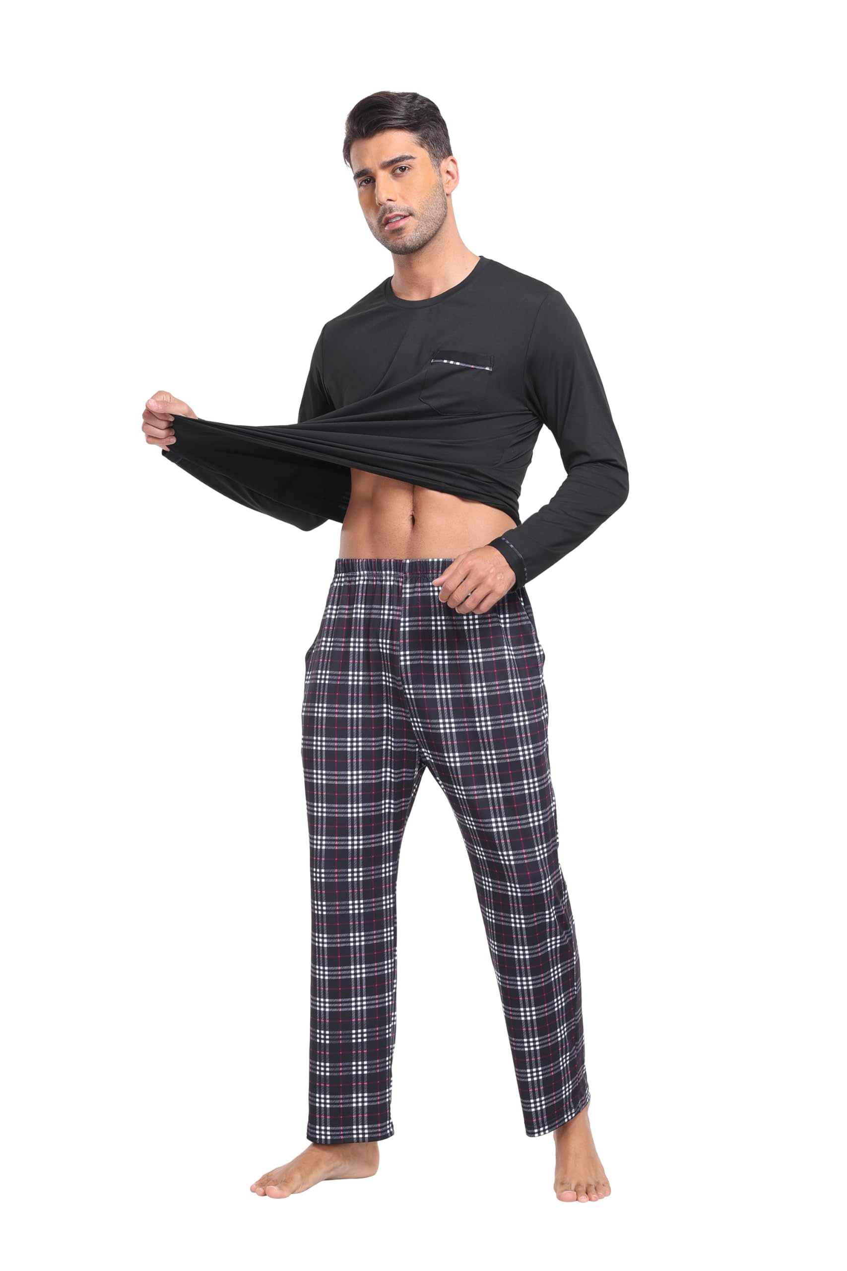 MoFiz Soft & Comfortable 2-Piece Pajama Set for Men & Women - Long Sleeve Sleepwear with Pockets - Cozy Loungewear for Relaxing at Home, Sleepovers & Winter Nights