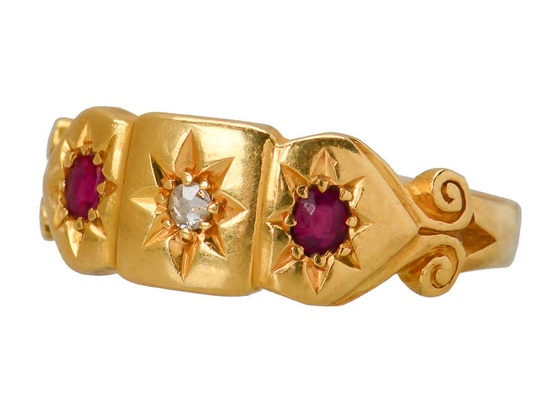 18K Ruby and Diamond Gypsy Ring for Women - Elegant Vintage Jewelry for Weddings, Anniversaries, and Special Occasions