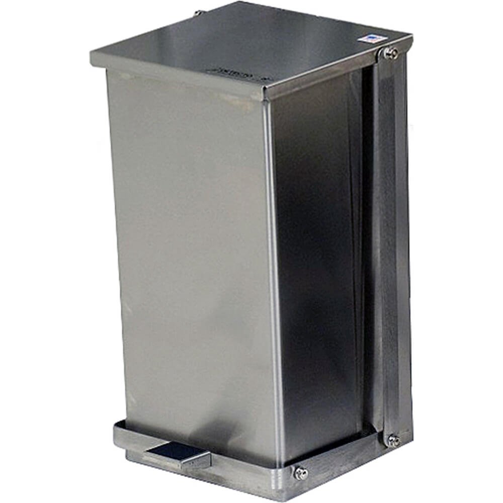 Detecto C-32 Stainless Steel Step-On Trash Can with Foot Pedal - 32 Quart Capacity for Kitchen, Office, or Commercial Use
