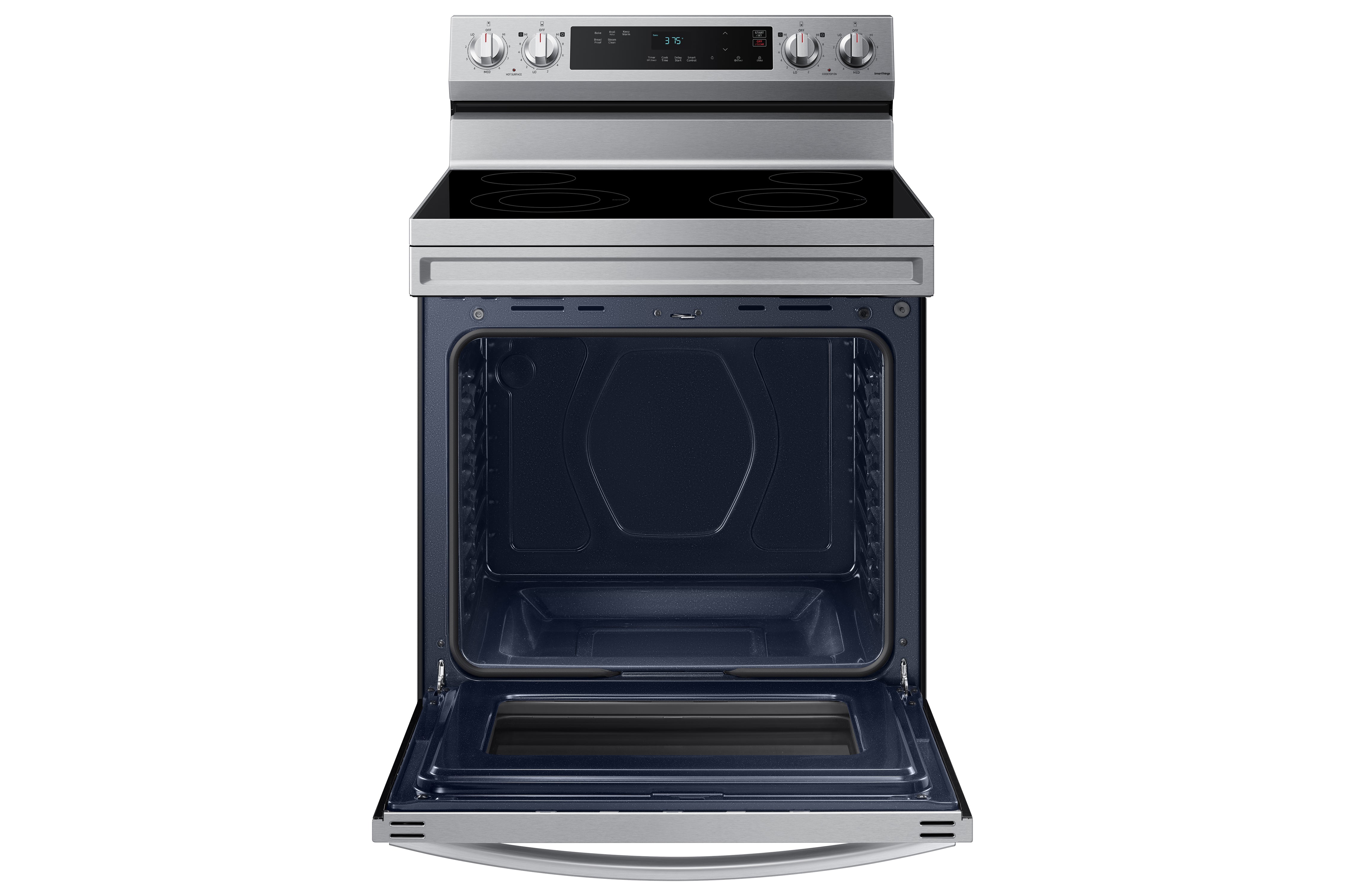 Samsung NE63A6111SS/AC 6.3 Cu.Ft Stainless Steel Smart Electric Range with WiFi - Freestanding Oven for Modern Kitchens, Baking & Family Cooking
