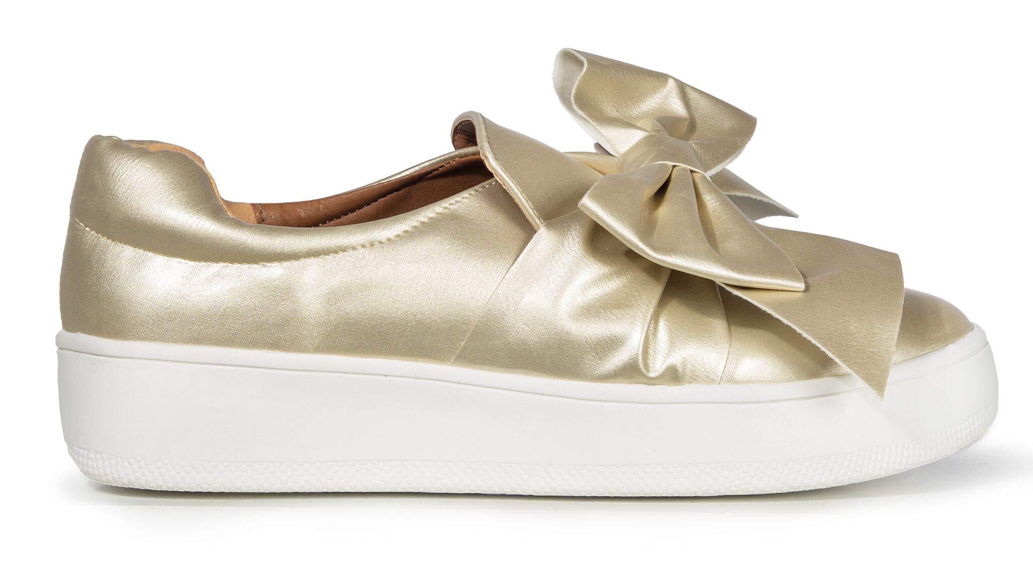 J. Adams Wally Platform Sneakers for Women - Comfortable Slip On Shoes with Bow | Trendy Casual & Work Shoes for Everyday Wear