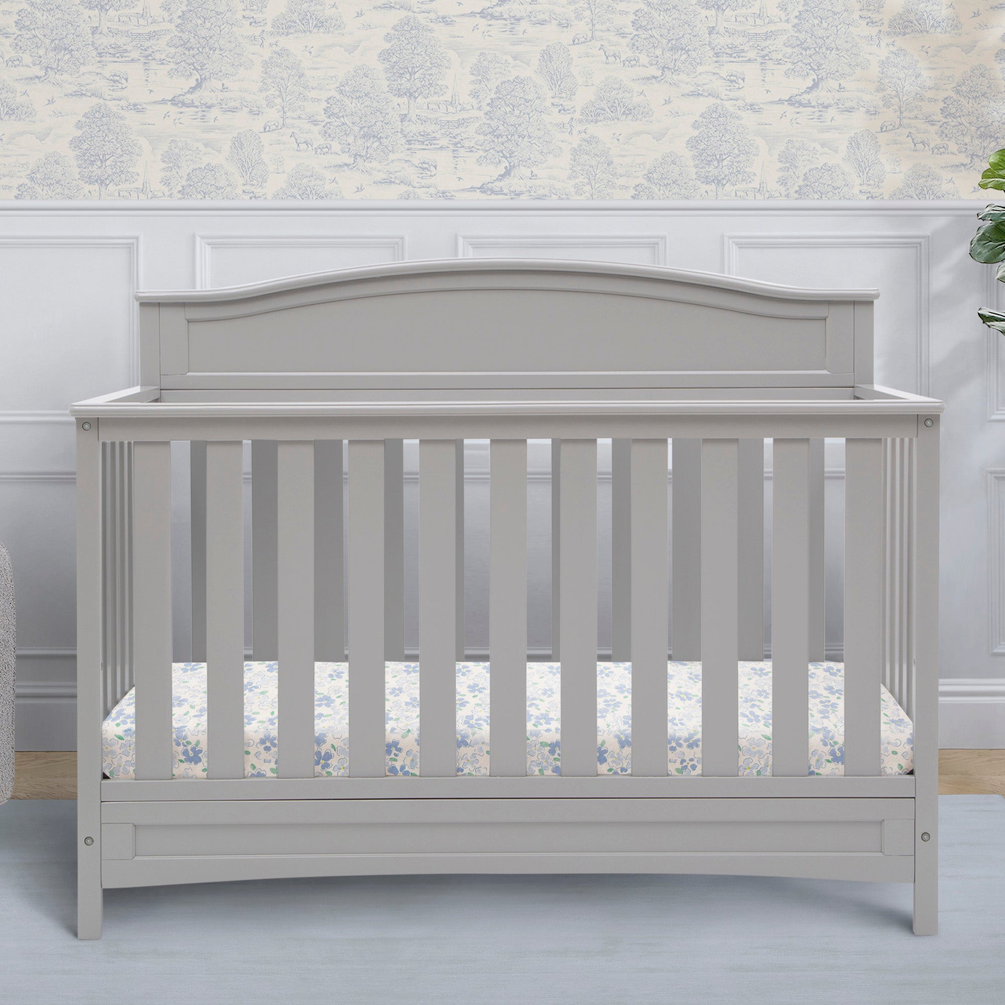 Emery 4-in-1 Convertible Baby Crib - White Nursery Furniture for Toddler to Full Size Bed - Perfect for Modern Nursery & Kids Bedroom Decor