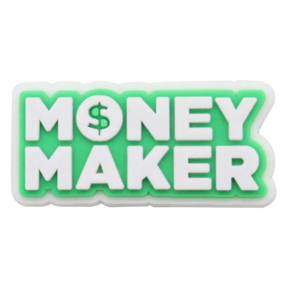 New 1pc Money Themed PVC Shoe Charms - Financial Freedom Decor for Slippers, Clogs & DIY Wristbands - Perfect for Crafting, Shoe Decoration & Festival Accessories