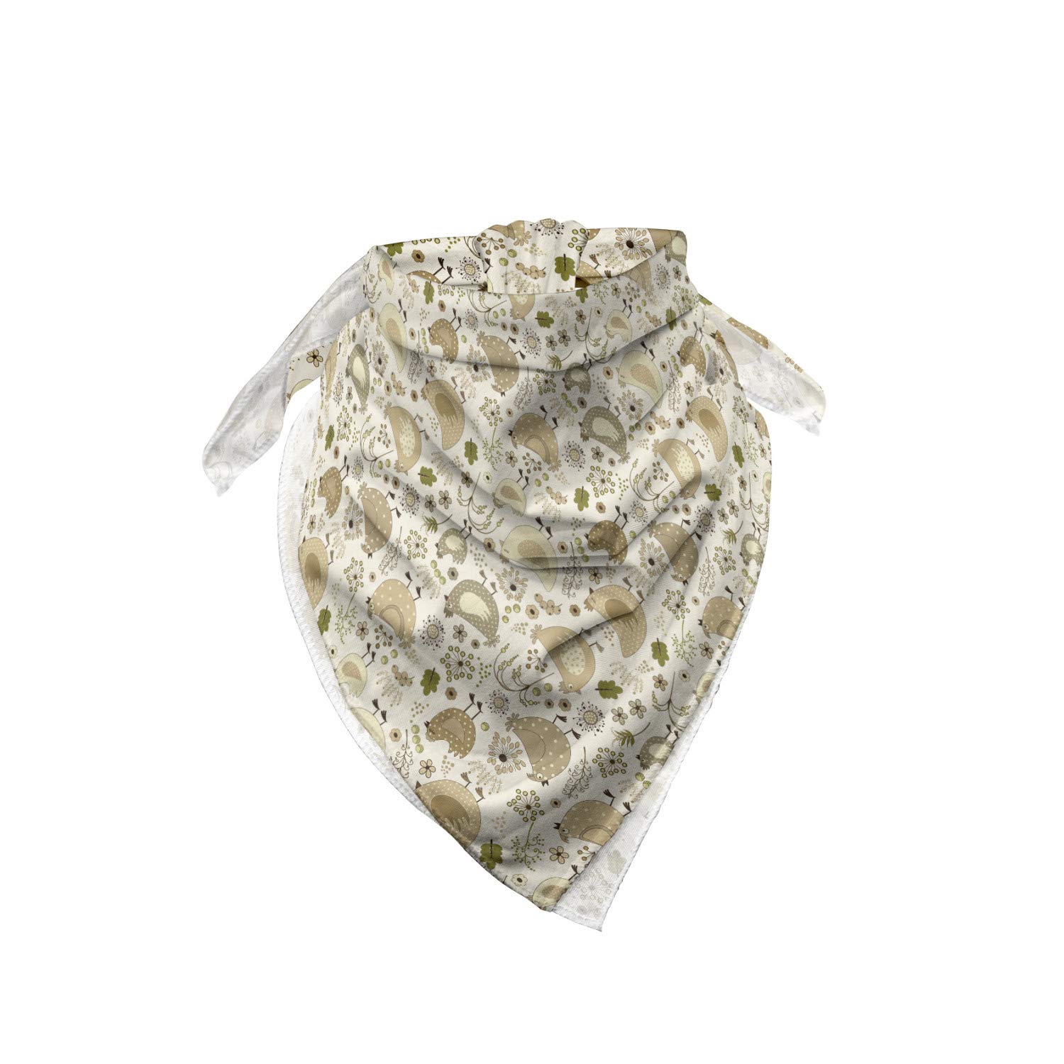 Ambesonne Chicken Bandana - Chunky Farm Animal & Floral Print Unisex Head & Neck Scarf for Men, Women - Perfect for Farm Visits, Pet Costumes & Country-Themed Parties