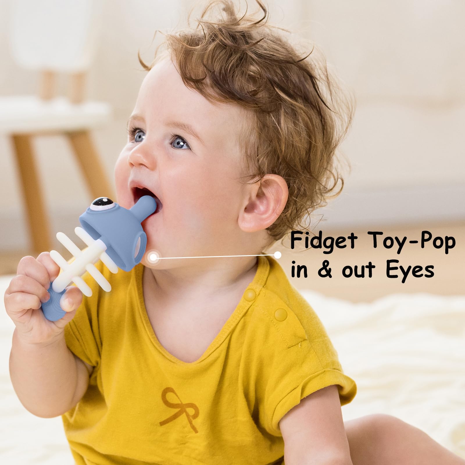 Mombella Soft Silicone Baby Teething Toys for 3-12 Months - BPA Free Clownfish Teether with Pacifier Clip | Soothing Infant Chew Toy for 6-9 Month Old Babies (Blue) | Perfect for Daycare, Travel & On-the-Go Teething Relief