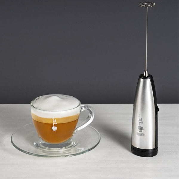 Bialetti Milk Frother - Electric Handheld Whisk for Coffee, Latte & Cappuccino - Perfect for Home Baristas & Coffee Lovers - Use for Hot & Cold Drinks, Desserts & More