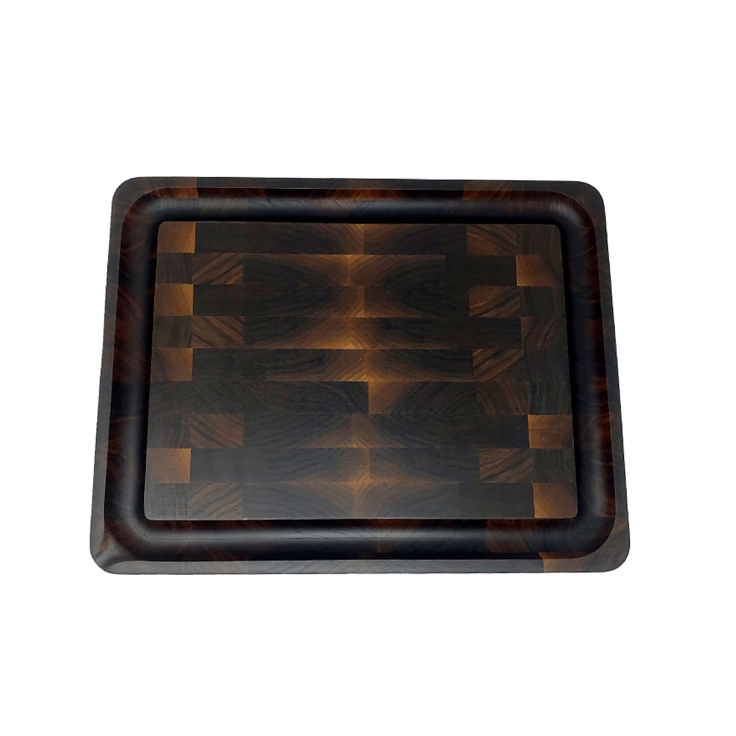Premium Walnut End Grain Cutting Board with Juice Groove - 12