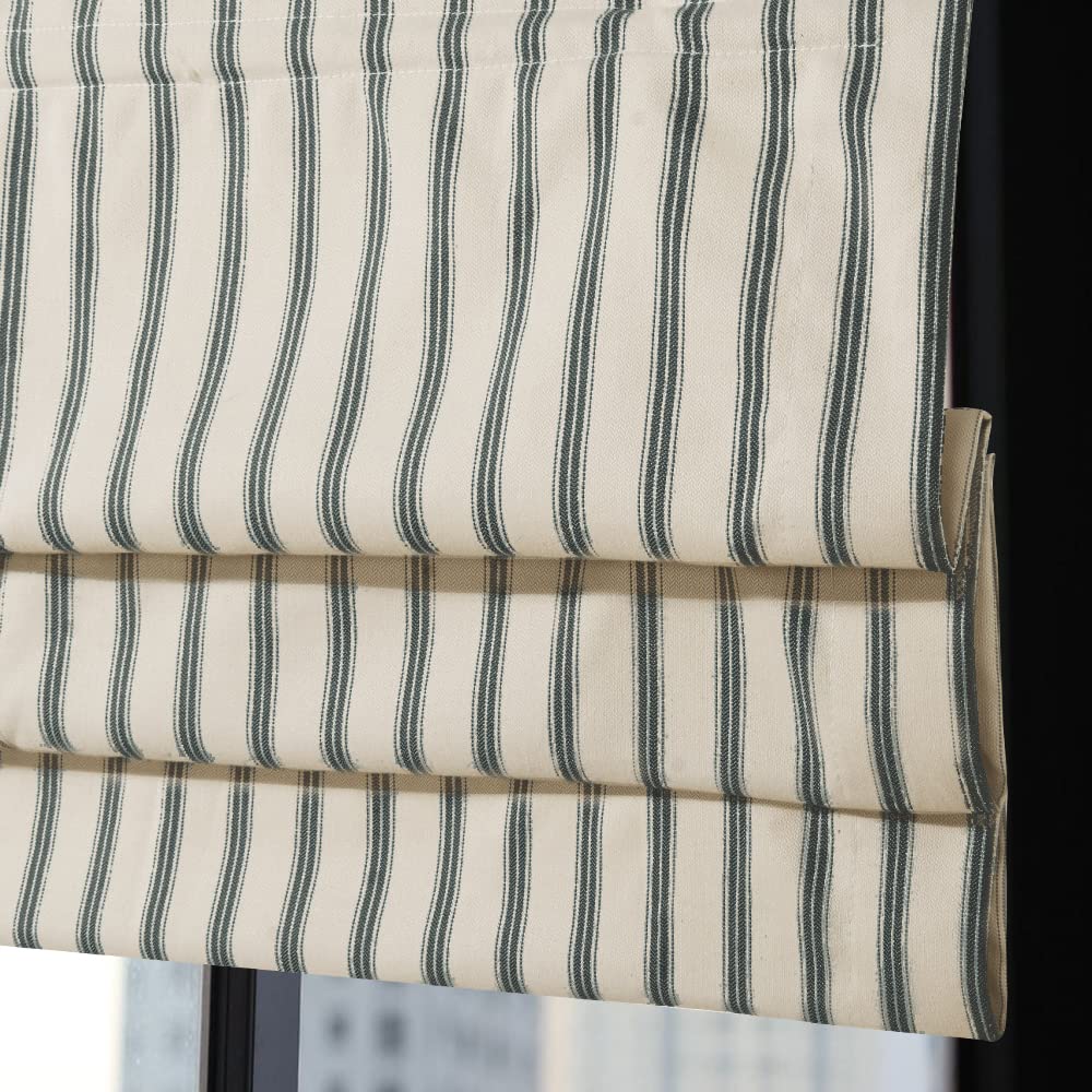 Cordless Roman Shades for Windows - Grey Custom Lined Blackout Window Blinds | Thermal Insulated Washable Fabric | Room Darkening Privacy Shades for Bedroom, Living Room, French Doors & Kitchen | Perfect for Light Control & Energy Efficiency