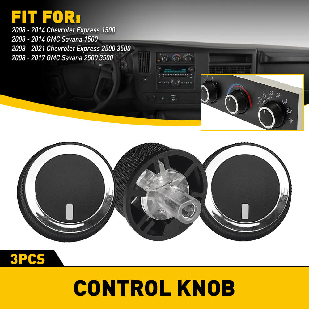 AC Climate Control Switch Knob Button Set for 2008-2011 Chevrolet Express & 2008-2017 GMC Savana - Replacement HVAC Controls for Van Interior Upgrade | Perfect for DIY Repairs & Vehicle Maintenance
