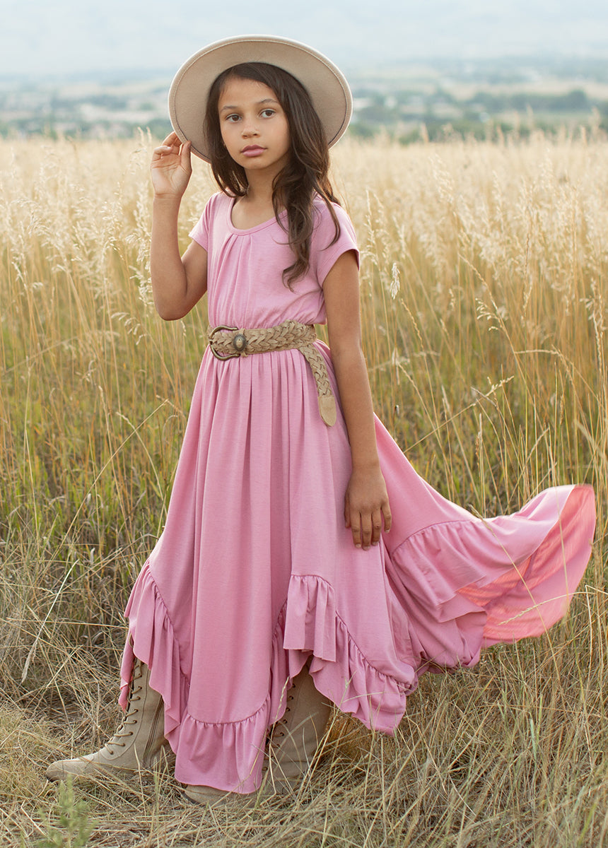 Braelyn Pink Dress for Women - Flowy Summer Dress with Short Sleeves - Perfect for Beach, Party & Casual Wear