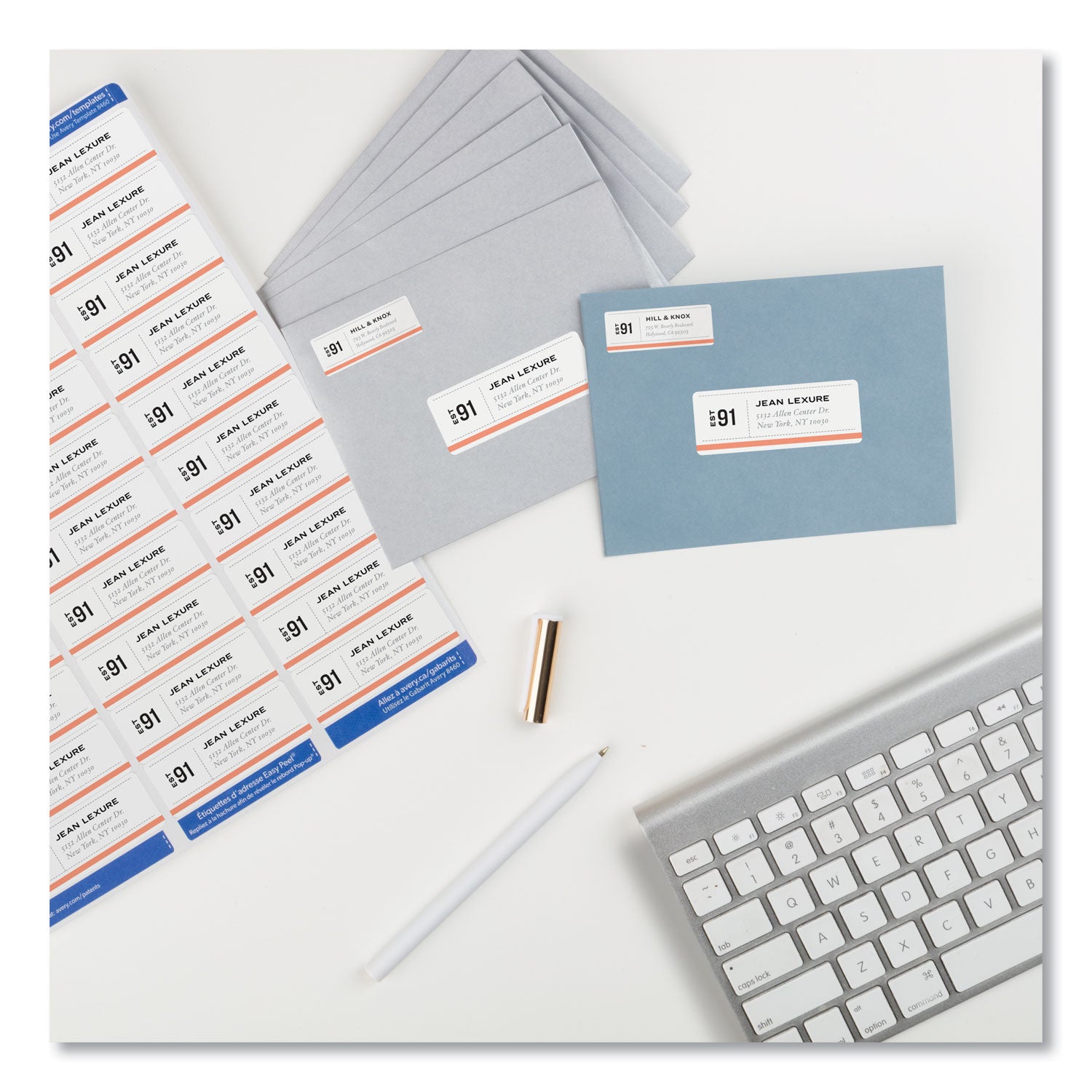 Avery® Easy Peel White Address Labels with Sure Feed Technology for Inkjet Printers, 1