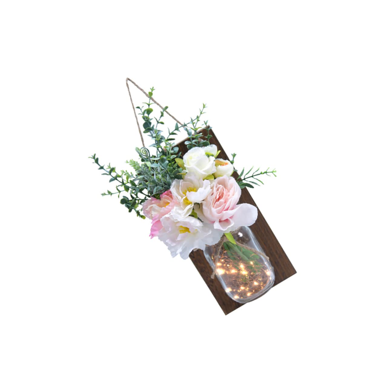 Cabilock Decorative LED Wall Lamp with Artificial Flowers - Goblincore Aesthetic Room Decor for Bedroom, Living Room, or Office Lighting