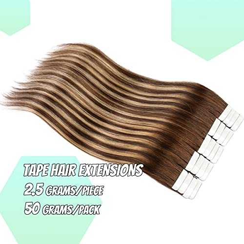 20 Pcs 50 Grams Tape in Human Hair Extensions - Remy Hair for Natural Look & Volume - Perfect for Daily Wear, Parties & Special Occasions