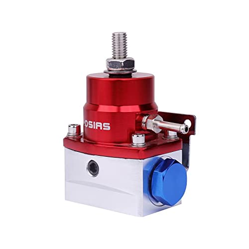 OSIAS Adjustable Fuel Pressure Regulator Kit - 160psi AN6 Fitting, Red Aluminum Universal EFI System for Cars & Marine Engines - Perfect for Performance Tuning & Fuel System Upgrades