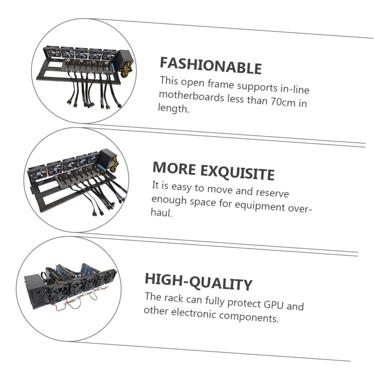 Open Air Computer Case - Mikikit Motherboard Rack & GPU Storage Frame for B75 Video Cards | Durable Cold Rolled Steel Plate | Perfect for PC Builds, Gaming Rigs & Workstation Setups
