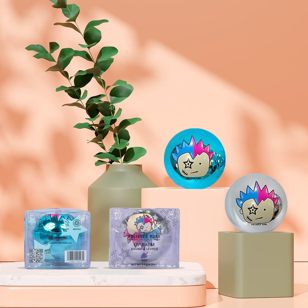 Hydrating Lip Balm for Kids, Tweens & Adults - Moisturizing Lip Care with Cake Flavor | Twist-Off Ball Container, Travel Size | Perfect for Dry Lips, Stocking Stuffers & On-the-Go Hydration