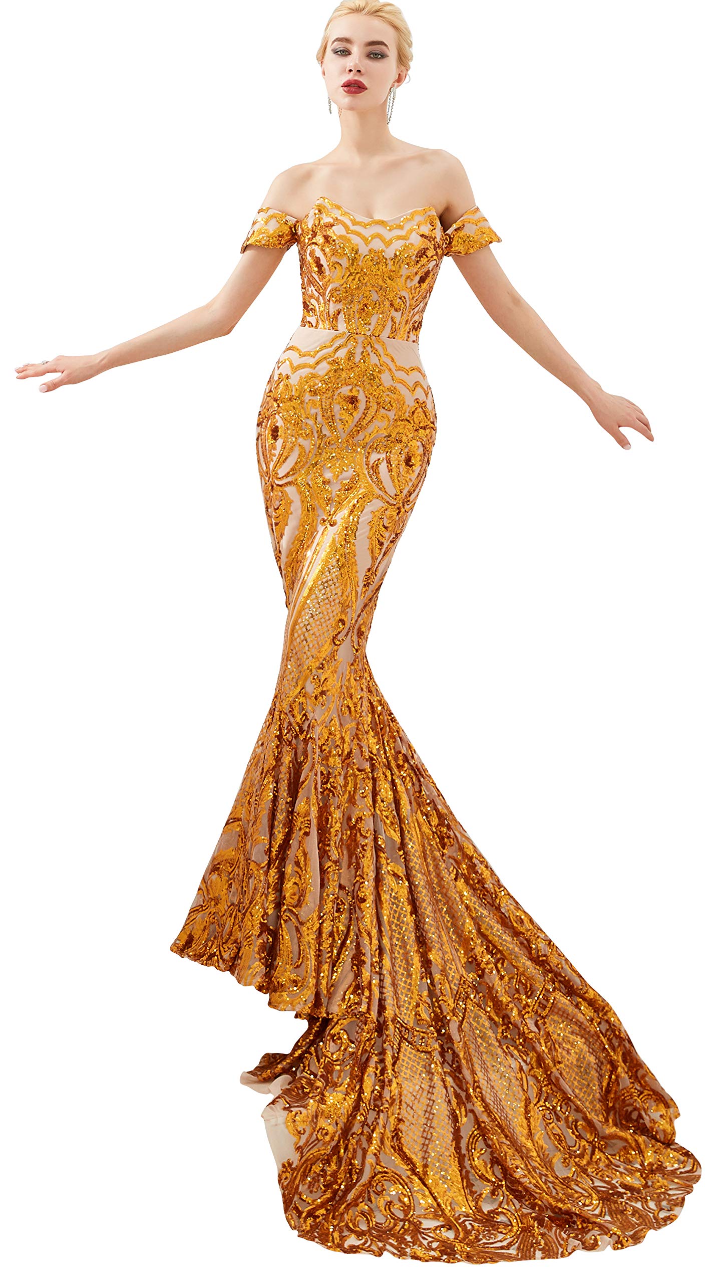 Elegant Mermaid Sequin Evening Gown for Prom, Party & Red Carpet - Formal Celebrity-Inspired Dress for Special Occasions, Galas & Black Tie Events