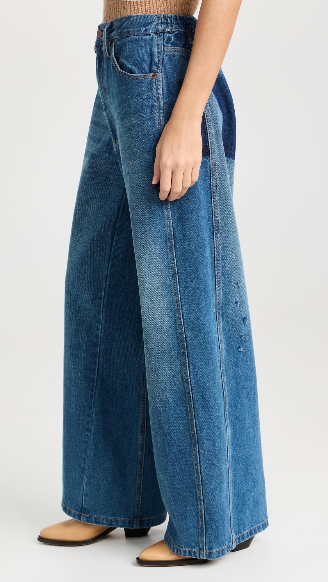 Sea Women's Elena Denim Baggy Pants - High Waisted Loose Fit Jeans for Casual Wear | Perfect for Street Style, Work & Everyday Outfits
