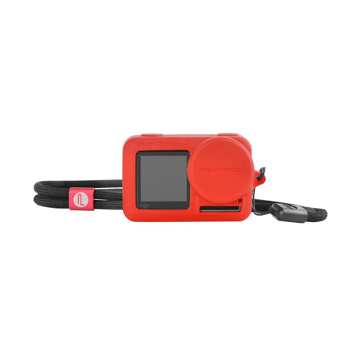 PGYTECH OSMO Action Silicone Rubber Protective Case (Red) - Durable Cover for DJI OSMO Action Camera - Perfect for Outdoor Adventures, Water Sports & Travel Photography