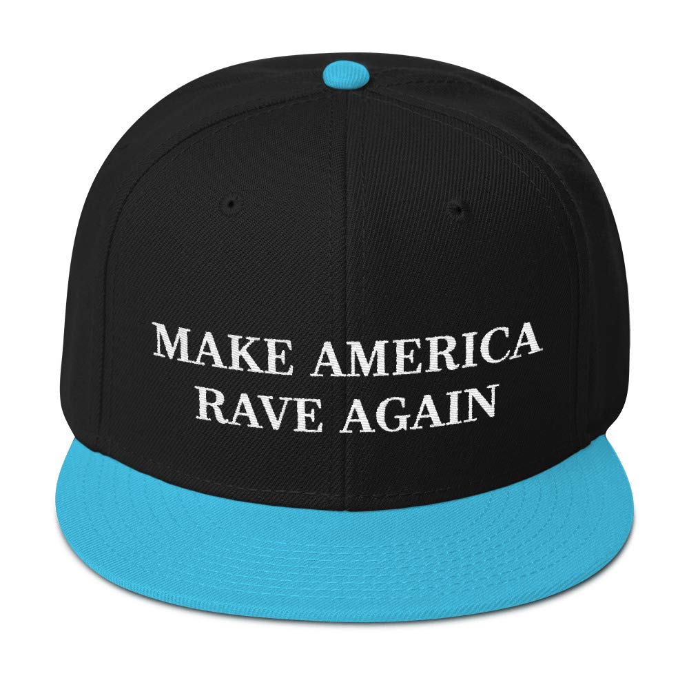 Make America Rave Again Embroidered Flat Bill Cap - EDM Festival Hat for Electronic Music Fans (House, Dubstep) - Perfect for Raves, Concerts & Music Events