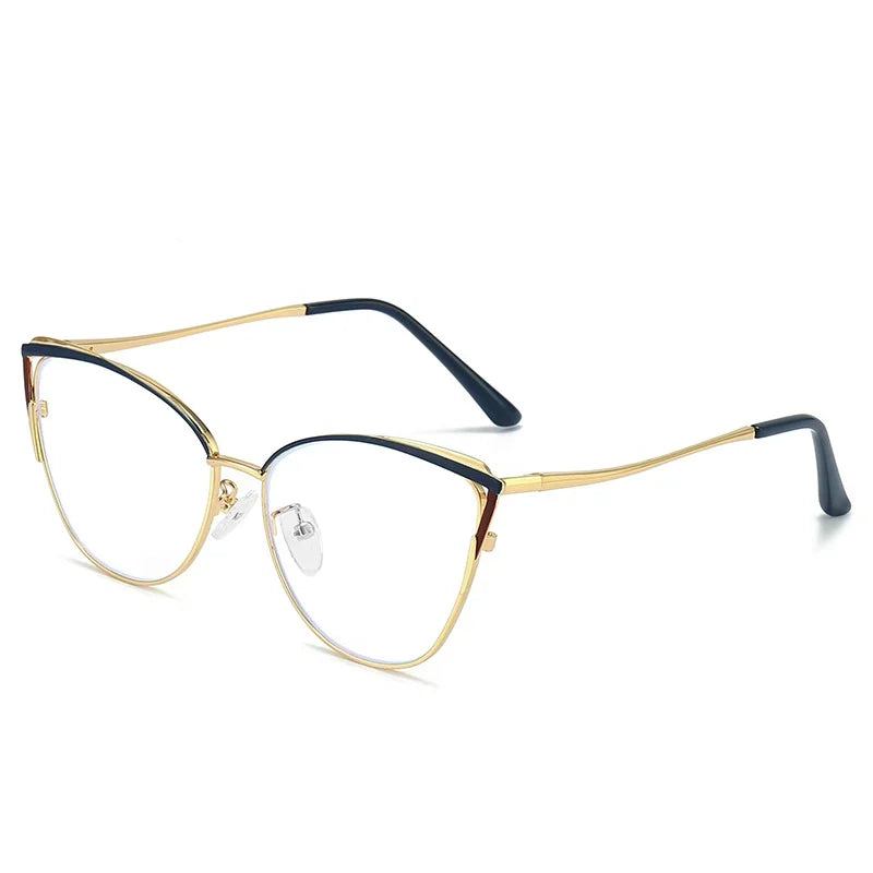 Aror Women's Full Rim Oval Cat Eye Alloy Eyeglasses Frame 9740 - Stylish Retro Glasses for Women, Perfect for Office, Reading & Fashion Accessories