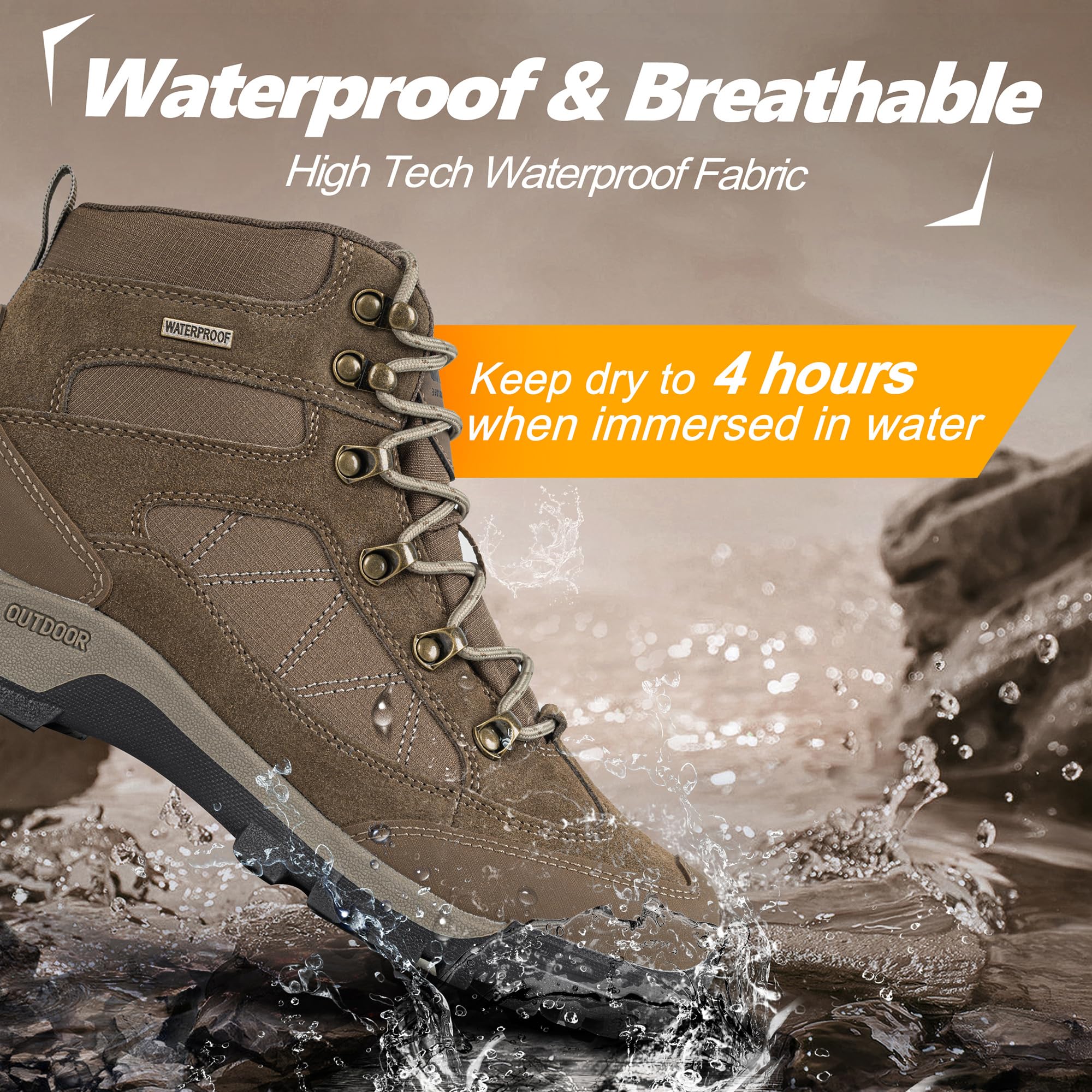 Women's Waterproof Hiking Boots - Lightweight Outdoor Trekking & Camping Shoes for Trail Walking, Backpacking & Mountain Adventures