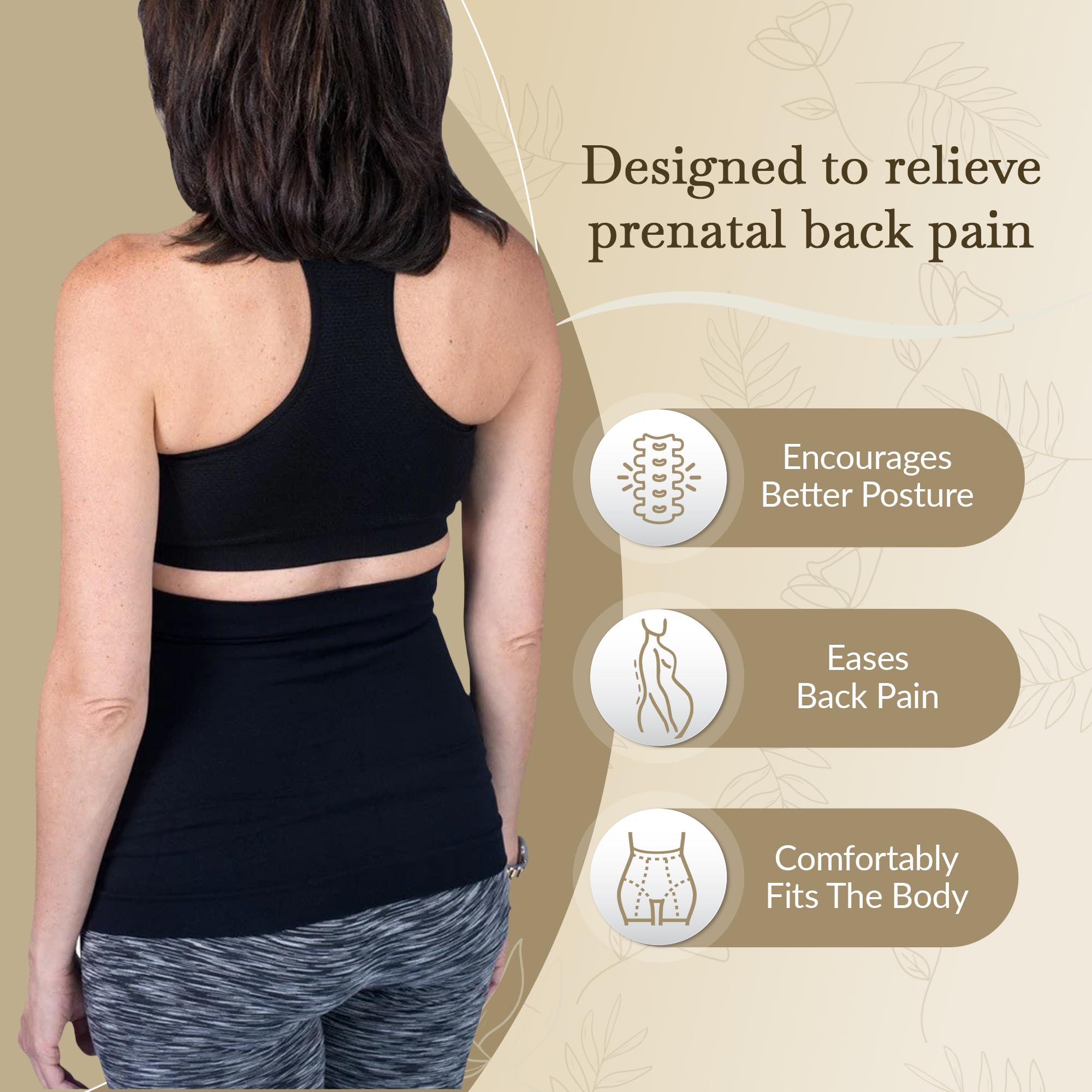 **Maternity Belly Band for Women - 4-Way Stretch Postpartum Support Belt - Lumbar & Back Pain Relief - Pregnancy Must Haves for Comfort & Recovery**    *(Perfect for Postpartum Recovery, C-Section Healing, and Everyday Comfort During Pregnancy)*