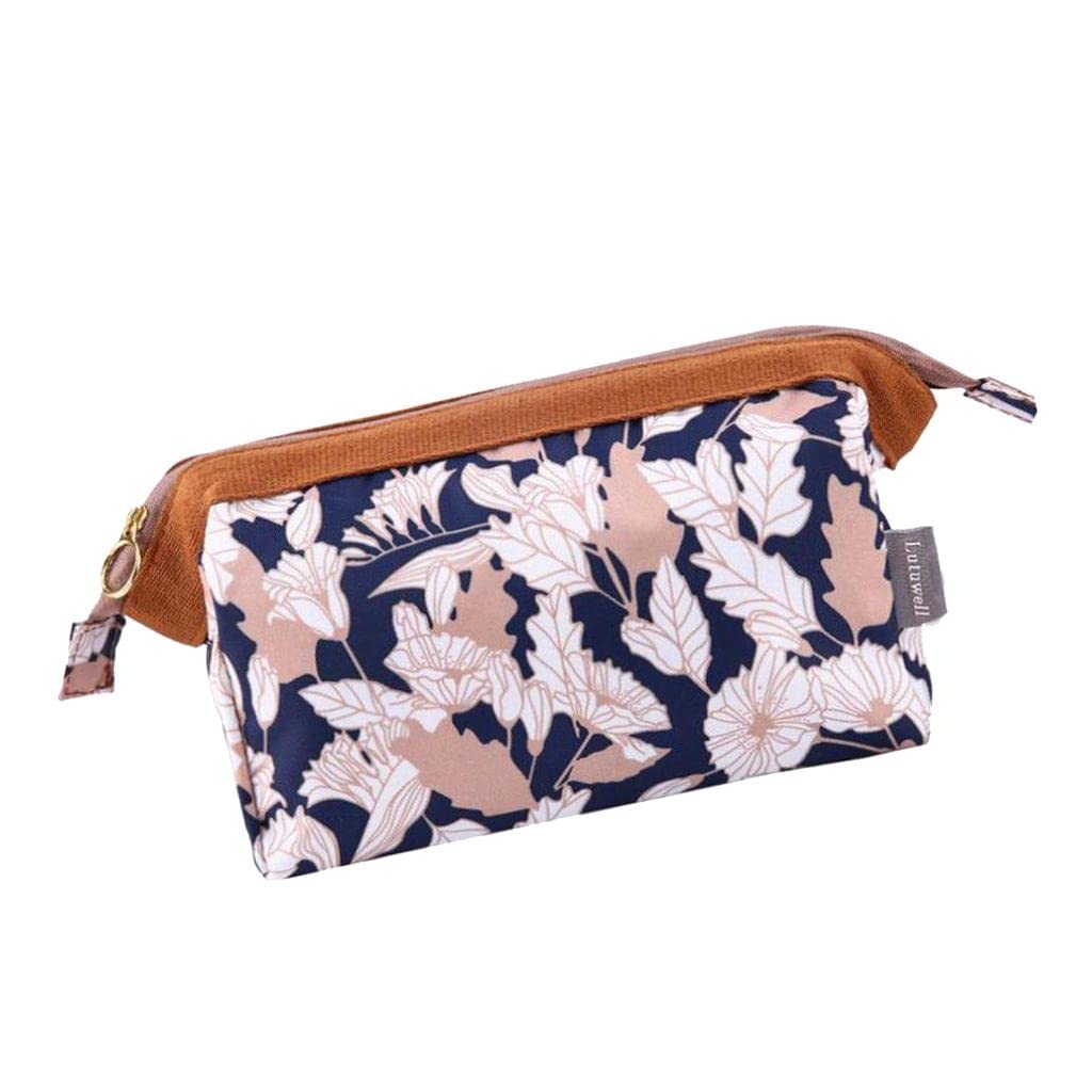 Stylish Brown Travel Clutch Bag - Waterproof Cosmetic Makeup Pouch & Toiletry Organizer for Women | Perfect for Airplane Carry-on, Gym Essentials, and Weekend Getaways