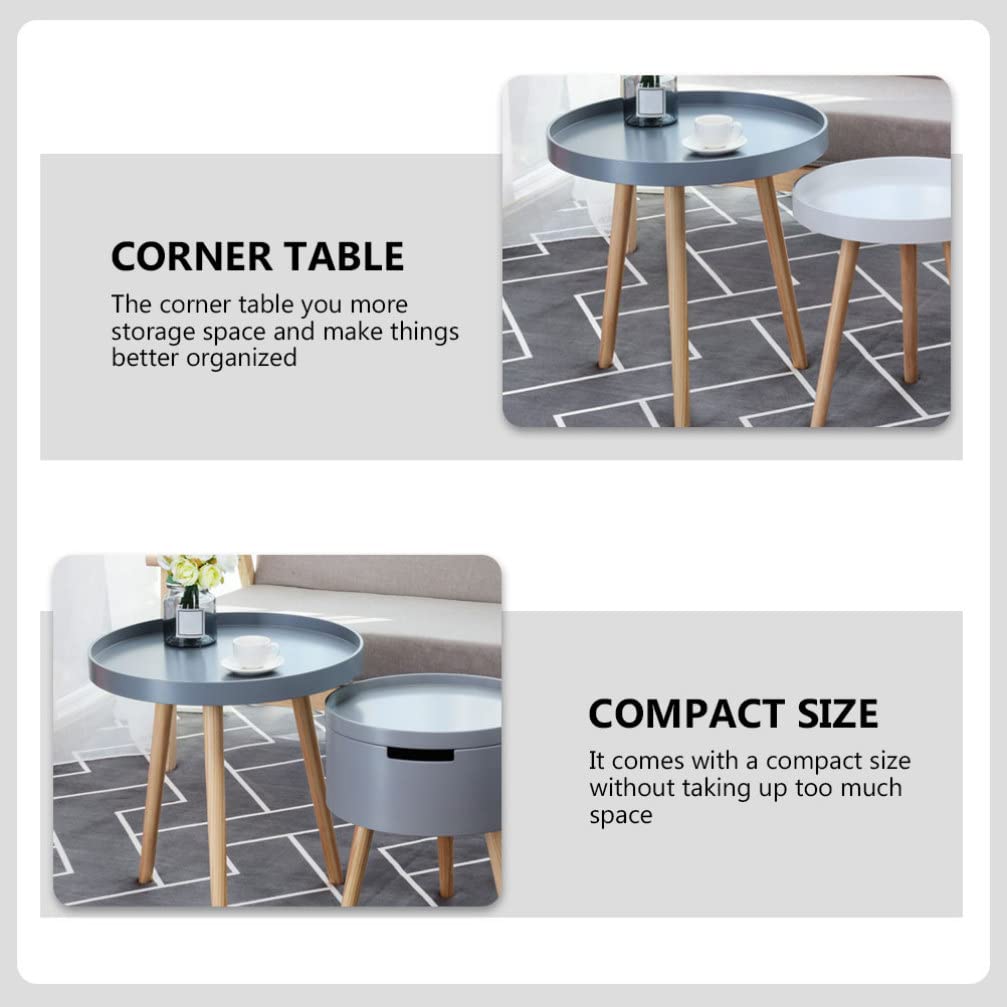 VOSAREA Small Round Side Table - Modern Nordic Style Mini Corner Table for Living Room, Bedroom & Office - Perfect as Sofa Side Table, Nightstand or Decorative Accent Table