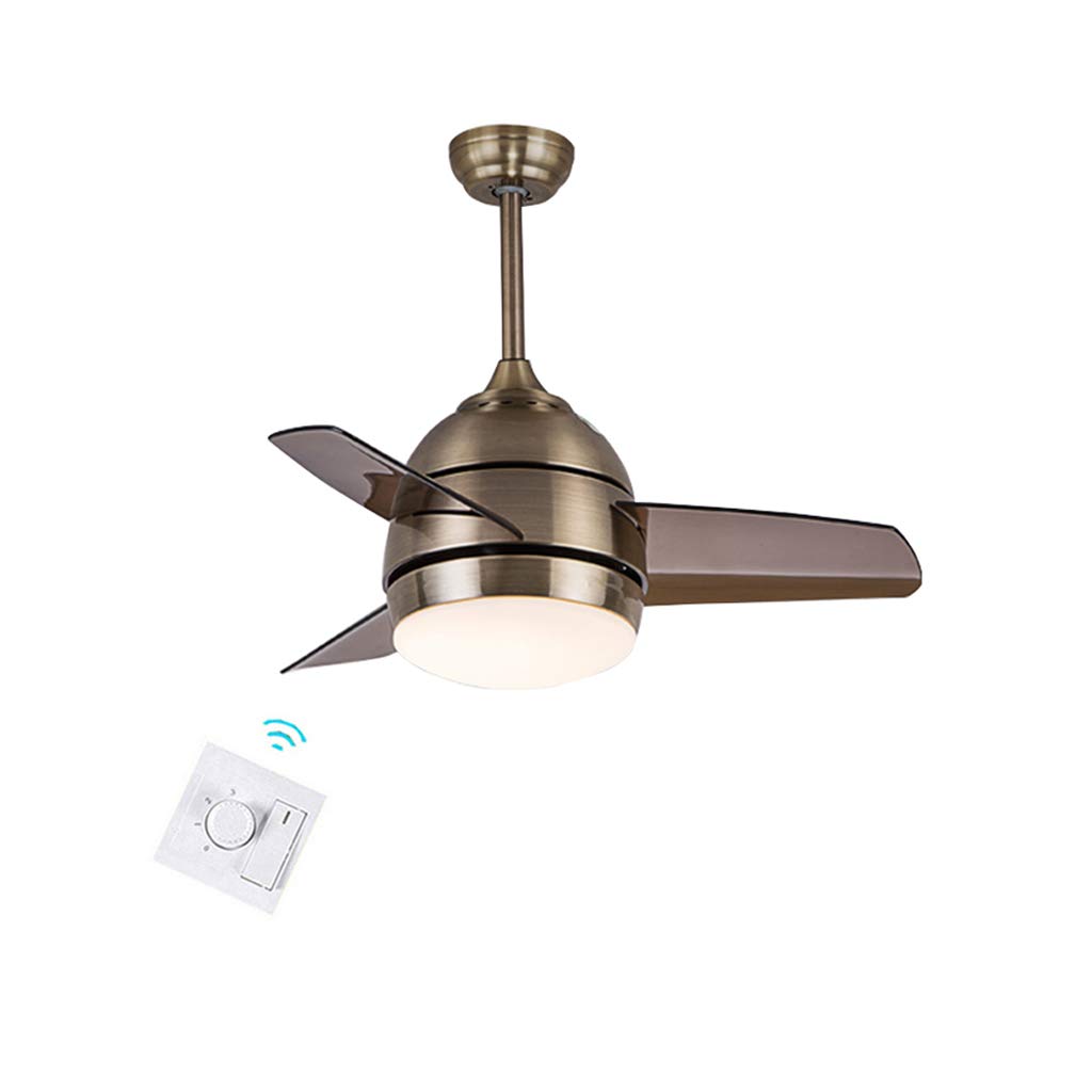 Vintage Ceiling Fan with Silent Operation & LED Tricolor Light - 26/36 Inch Retro Style Flush Mount or Hanging Fan for Bedroom, Living Room, Patio - Energy Efficient Home Cooling Solution