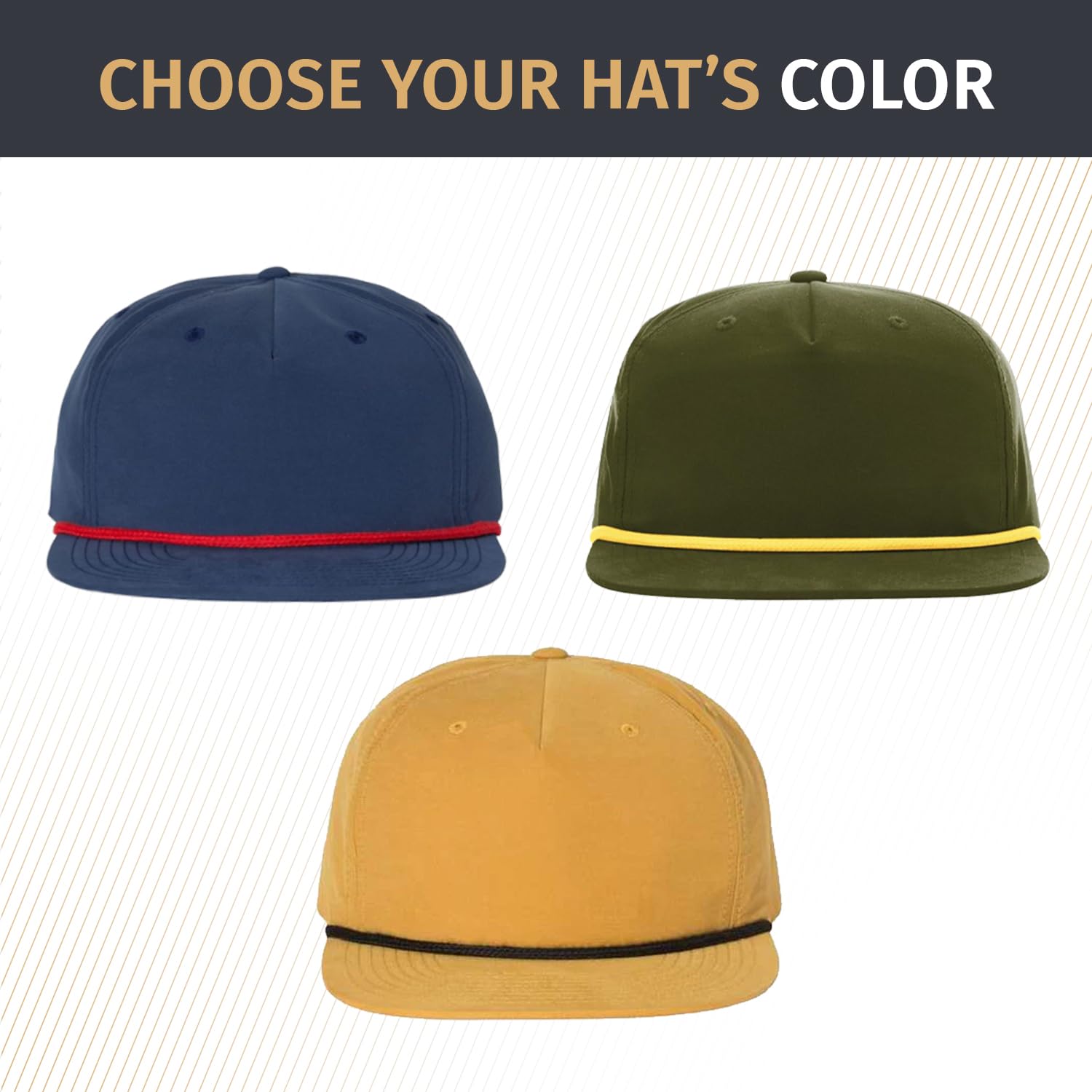 Custom Trucker Hats for Men - Personalized Dad Gifts with Leather Patch | Richardson 256 Rope Snapback Hat | Laser Engraved & Machine-Stitched Adjustable Cap (1-Pack, Blue) | Perfect for Outdoor Activities, Father's Day Gifts & Casual Wear