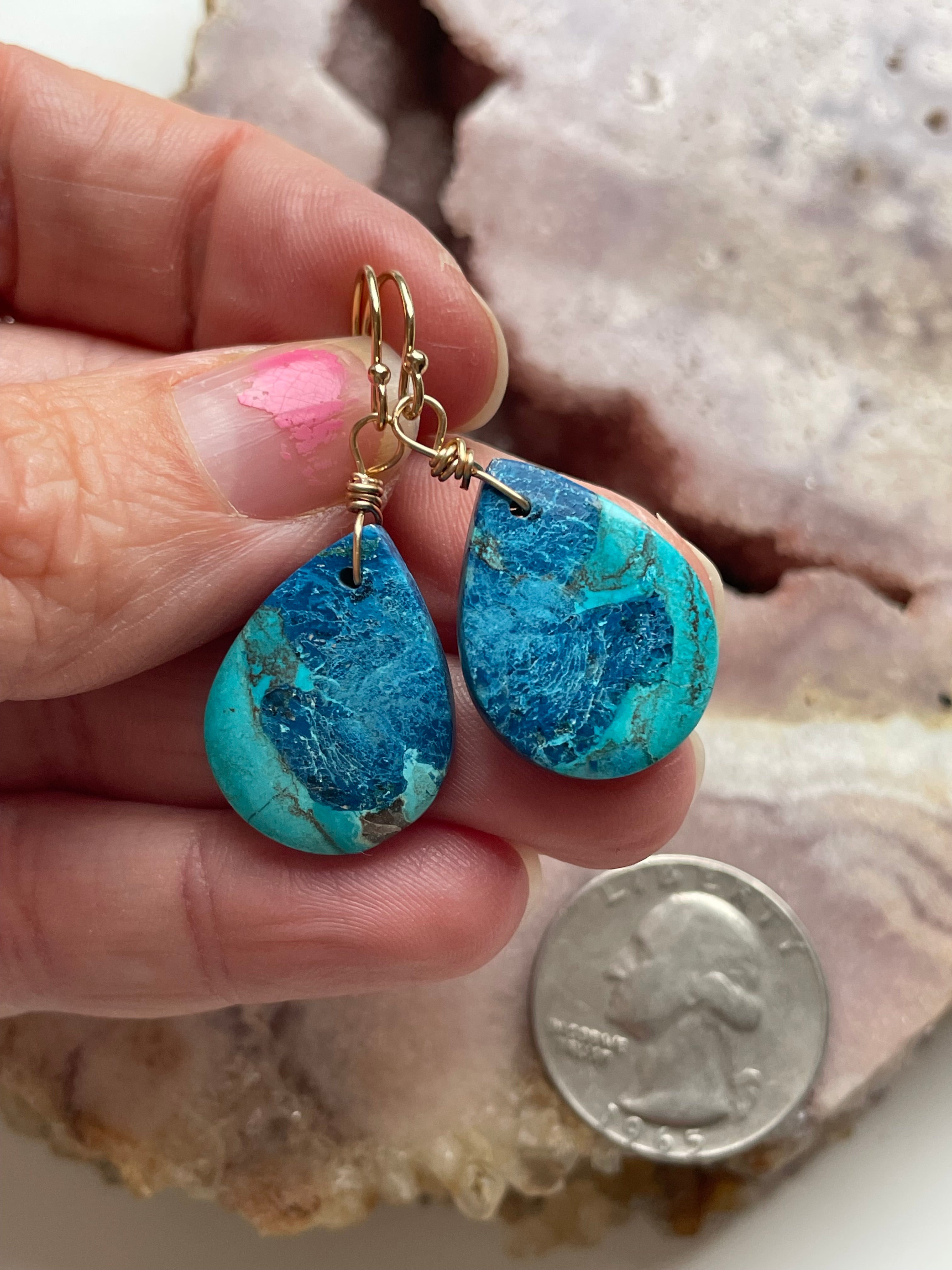 Shattuckite Gold Filled Earrings for Women - Handmade Boho Crystal Jewelry - Perfect for Gifts, Parties & Everyday Wear