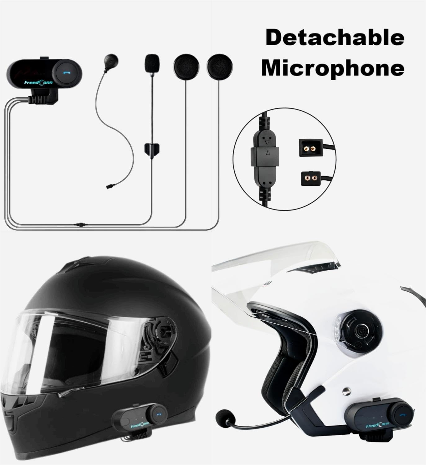 FreedConn T-COMVB Motorcycle Bluetooth Headset - Bluetooth 5.0 Helmet Communication System for Motorcycle, Skiing & Outdoor Sports | 800M Range | 2-3 Rider Intercom | Music Sharing | 2 Pack with Hard/Soft Mic Options | Perfect for Group Riding, Adventure Tours & Snow Sports