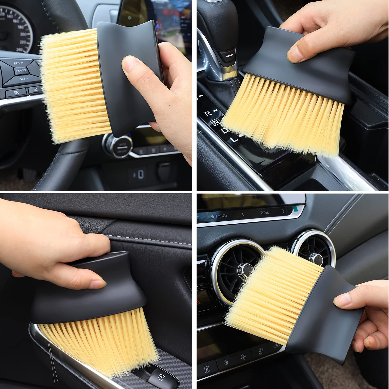 Auto Interior Dust Brush - Soft Bristle Car Cleaning Duster for Dashboard, Leather, Skylight & Exterior Detailing - Perfect for Home, Office & Vehicle Maintenance