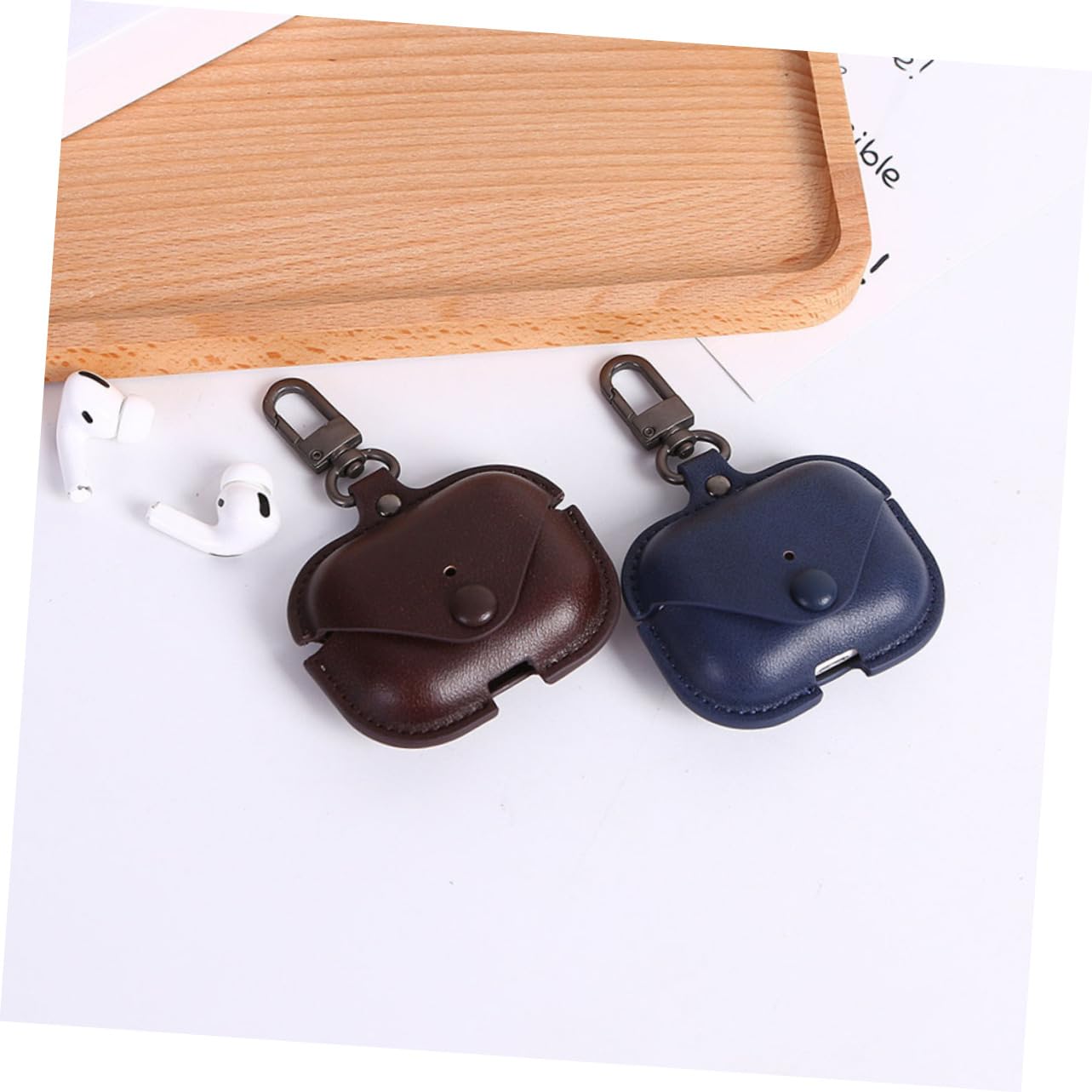 Gadpiparty 2-Pack Premium Leather Headphone Covers - Waterproof & Shockproof Earbud Case Protector for AirPods, Wireless Earbuds - Perfect for Travel, Gym, Hiking & Outdoor Activities