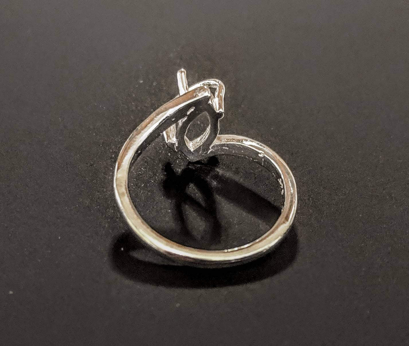 Solid Sterling Silver or 14kt Gold 12x6mm Marquise Cut Pre-Notched Blank Ring Shank Setting - Size 7 (163-500) - Perfect for Jewelry Making, Engagement Rings & DIY Craft Projects