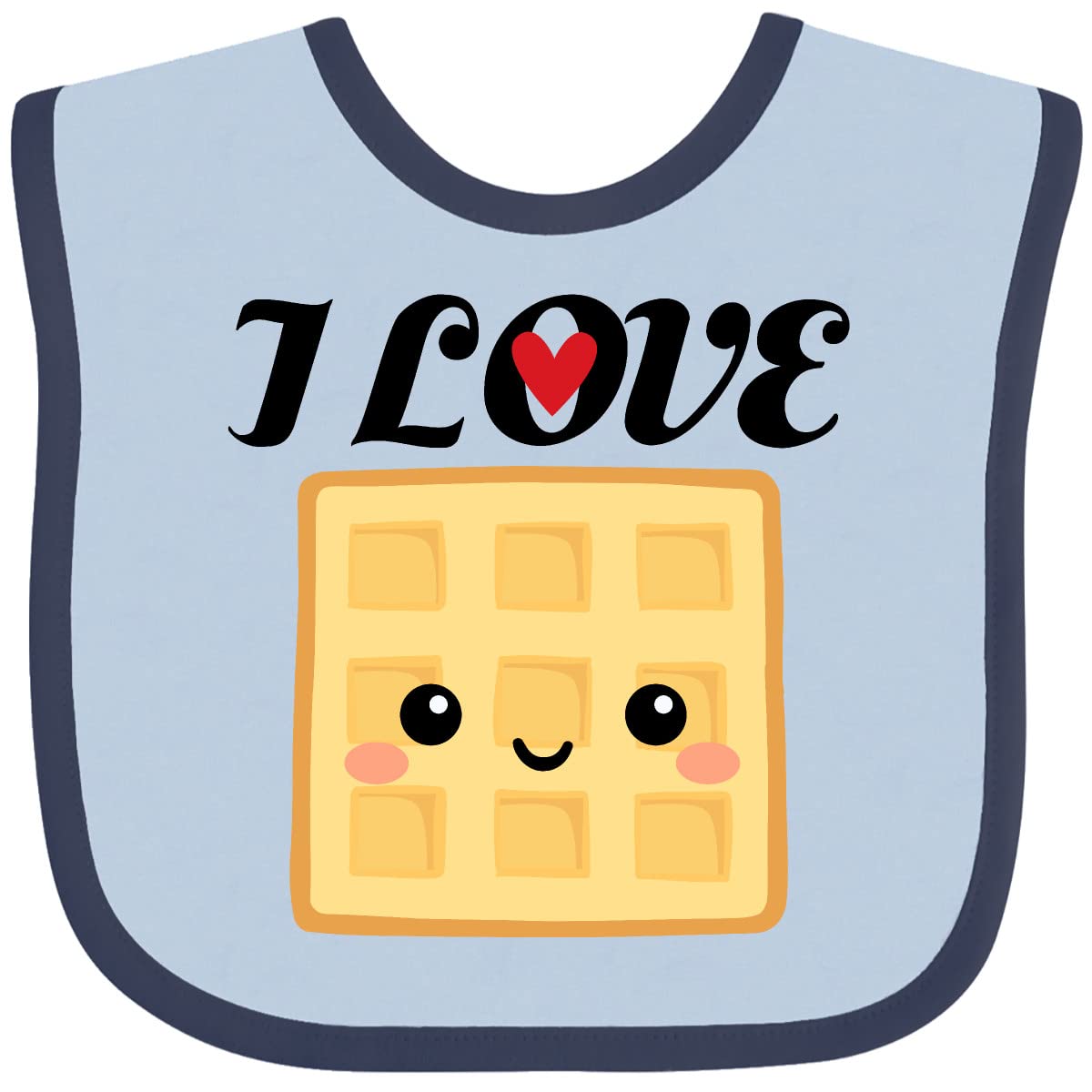 Inktastic Waffle Lover I Love Waffles Baby Bib - Adorable Waffle-Themed Drool Bib for Infants & Toddlers - Perfect for Breakfast, Brunch & Family Mealtime