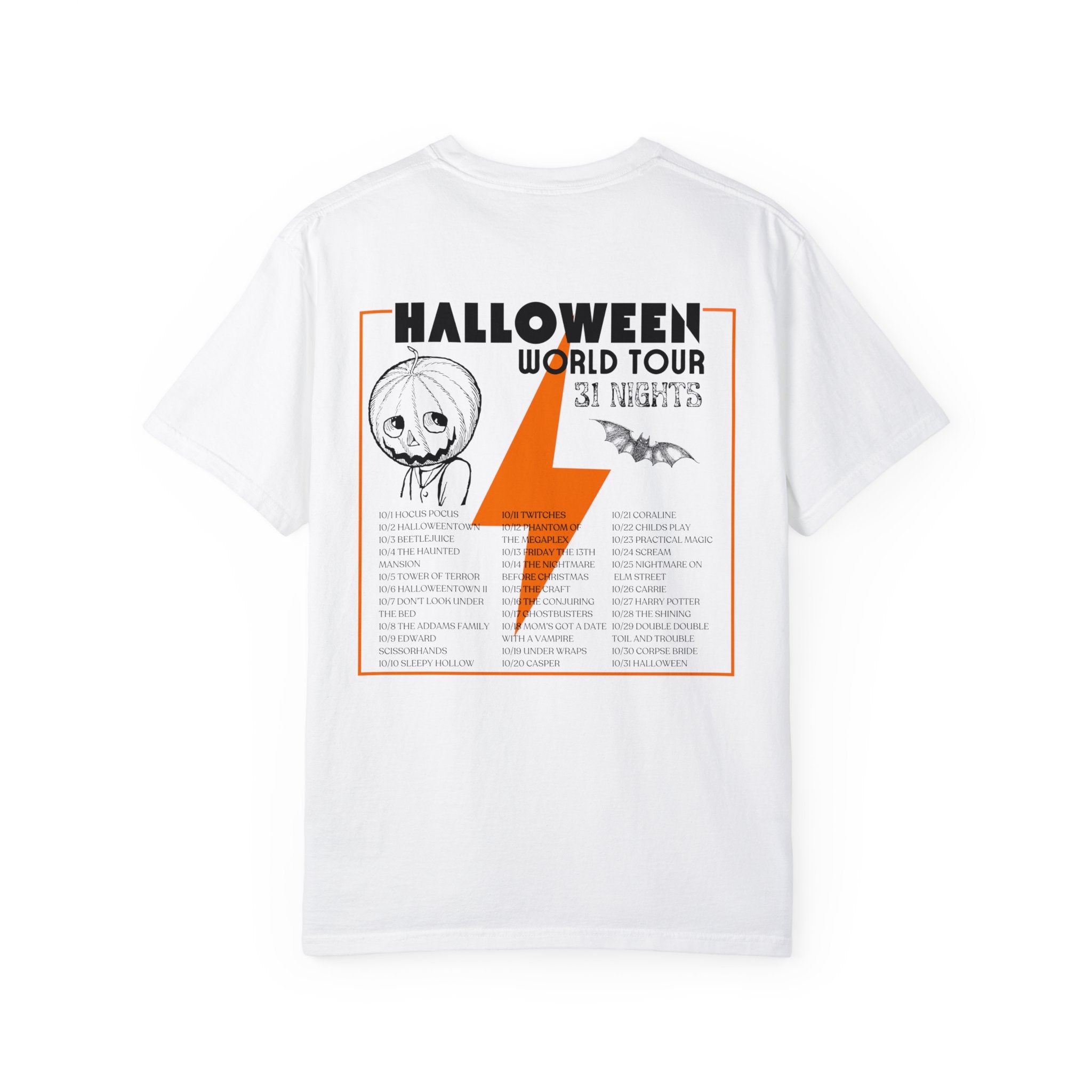 Halloween Tour Shirt for Men & Women - Spooky Graphic Tee for Halloween Parties & Concerts | Comfortable Cotton Halloween Costume T-Shirt for Trick or Treating & Music Festivals