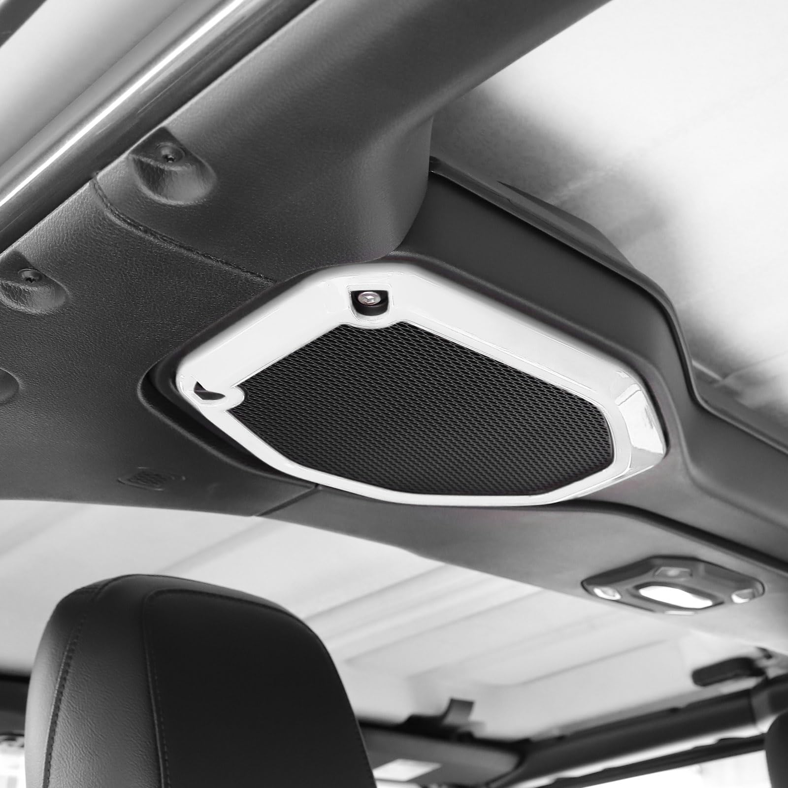 RT-TCZ White Roof Speaker Cover Trim for Jeep Wrangler JL/JLU & Gladiator JT (2018-2023) - Interior Accessories (2pcs) - Perfect for Car Audio Protection & Style Upgrade